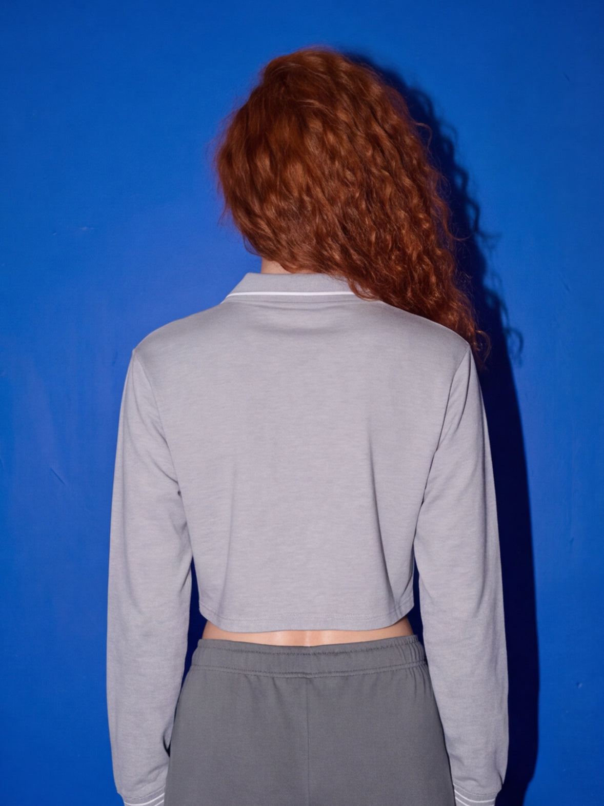 Kea Cropped Polo - Flower Grey