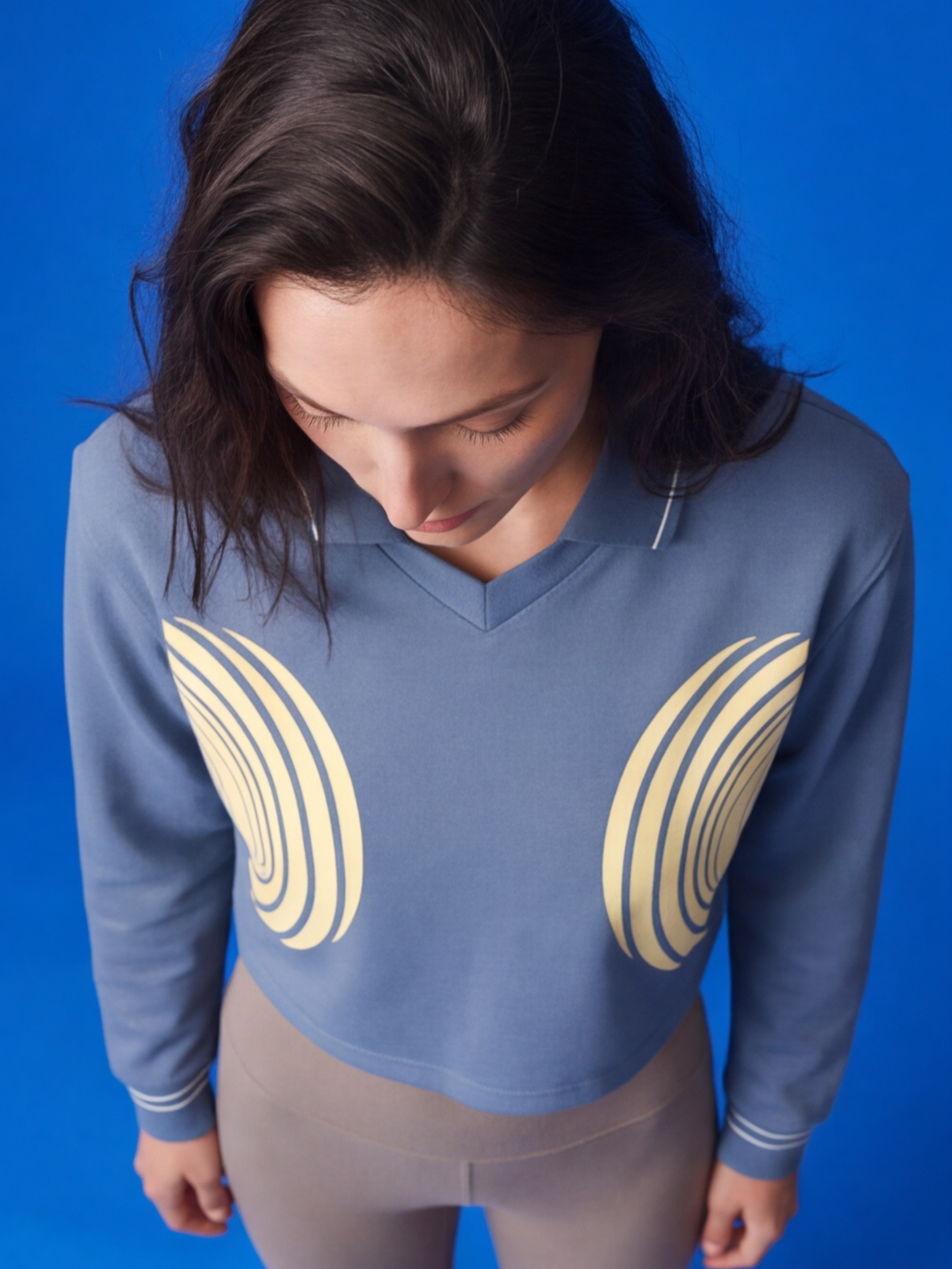 Kea Cropped Polo - Pale Blue