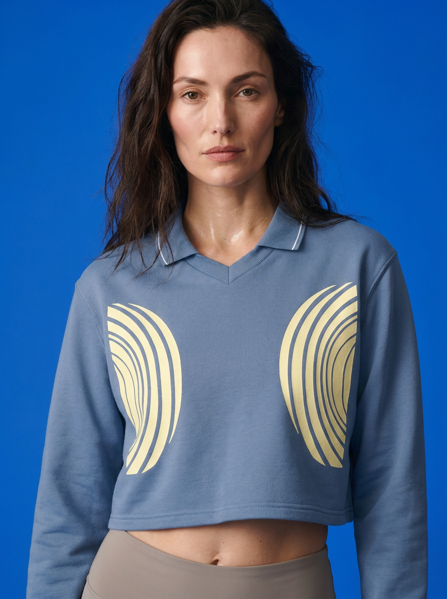 Kea Cropped Polo - Pale Blue