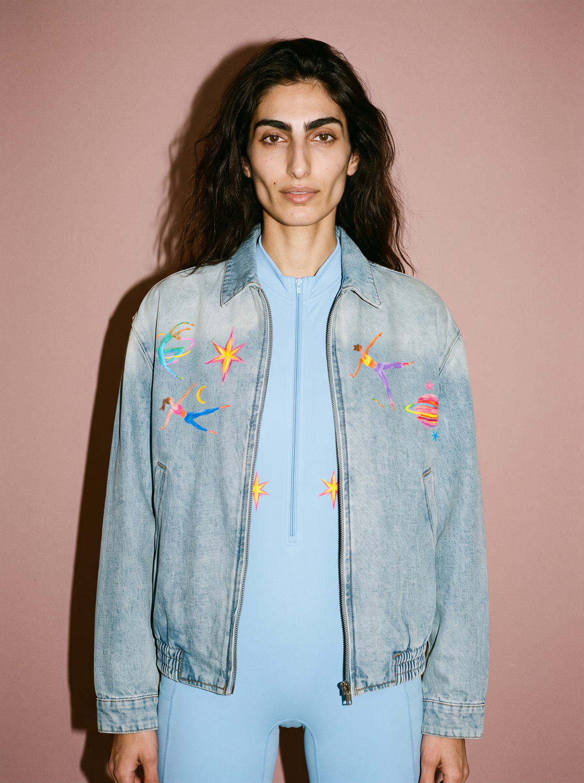 Cosmos Zipped Denim Jacket